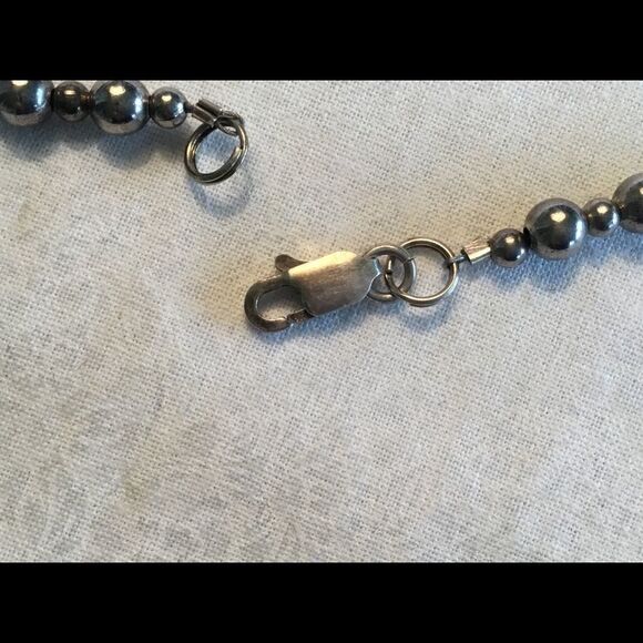 16” Peach Cat’s Eye Necklace w/Strlg Clasp - Picture 4 of 8